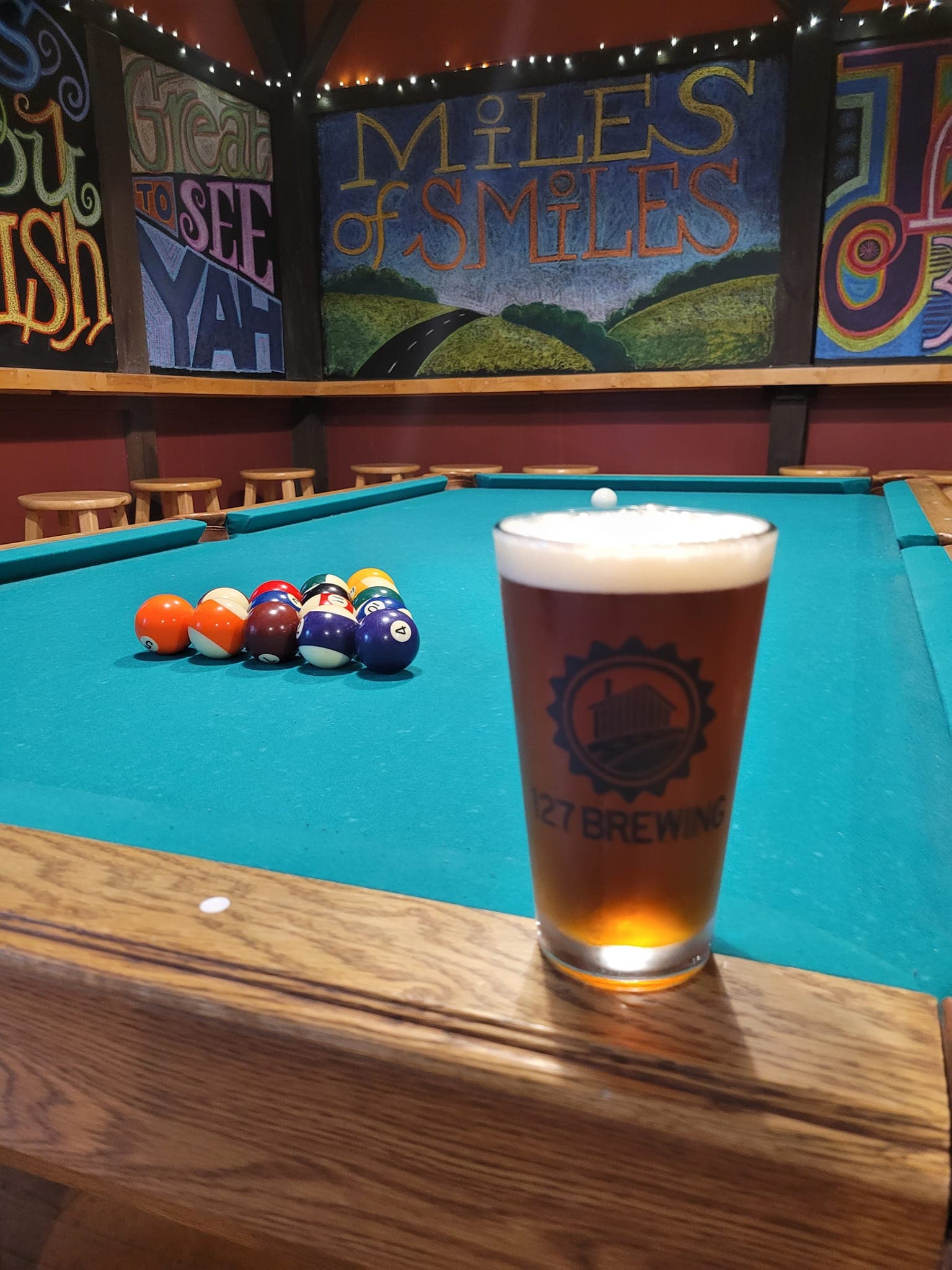 Beer on the pool table