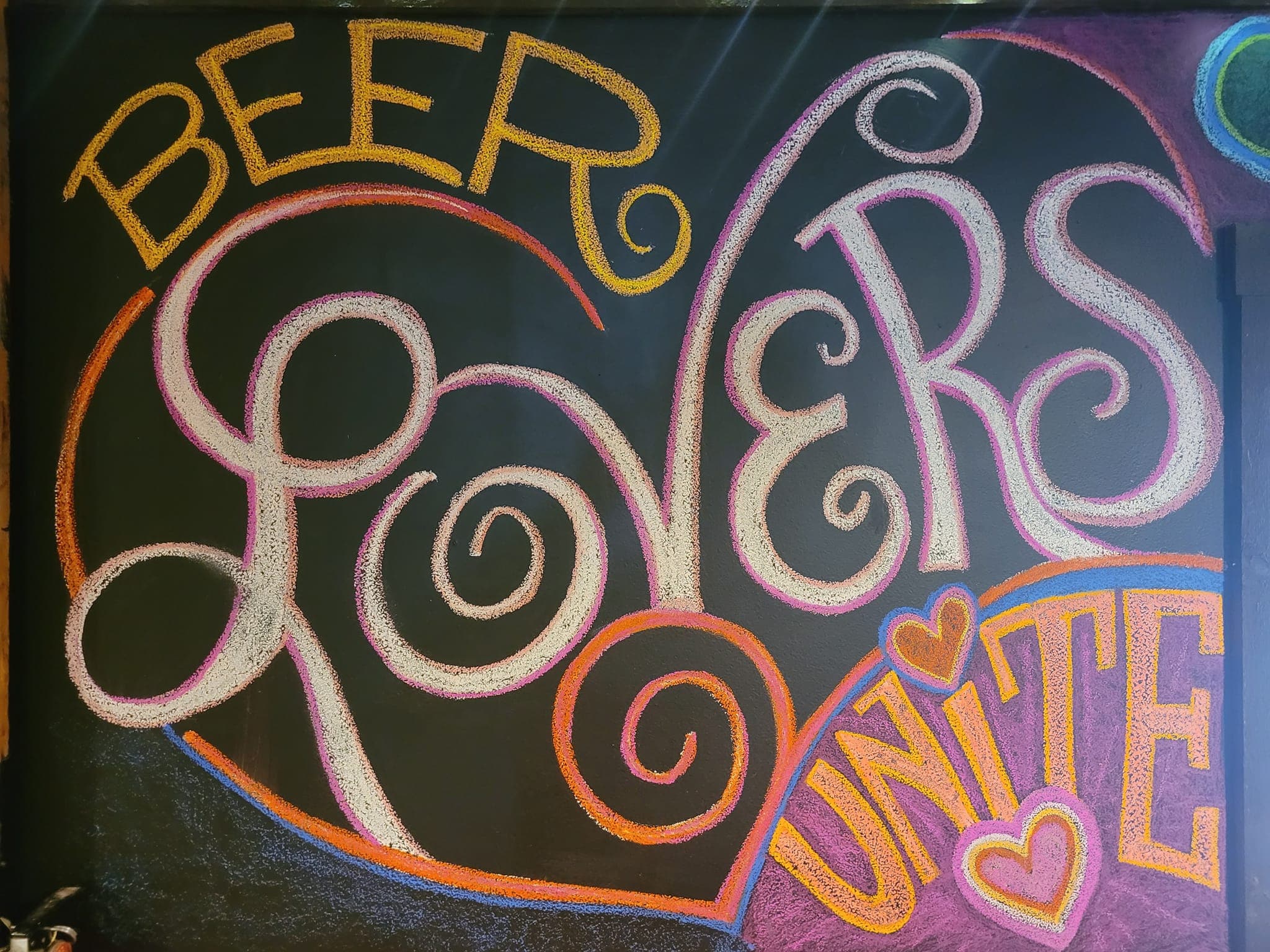 Beer Lovers Unite chalk art