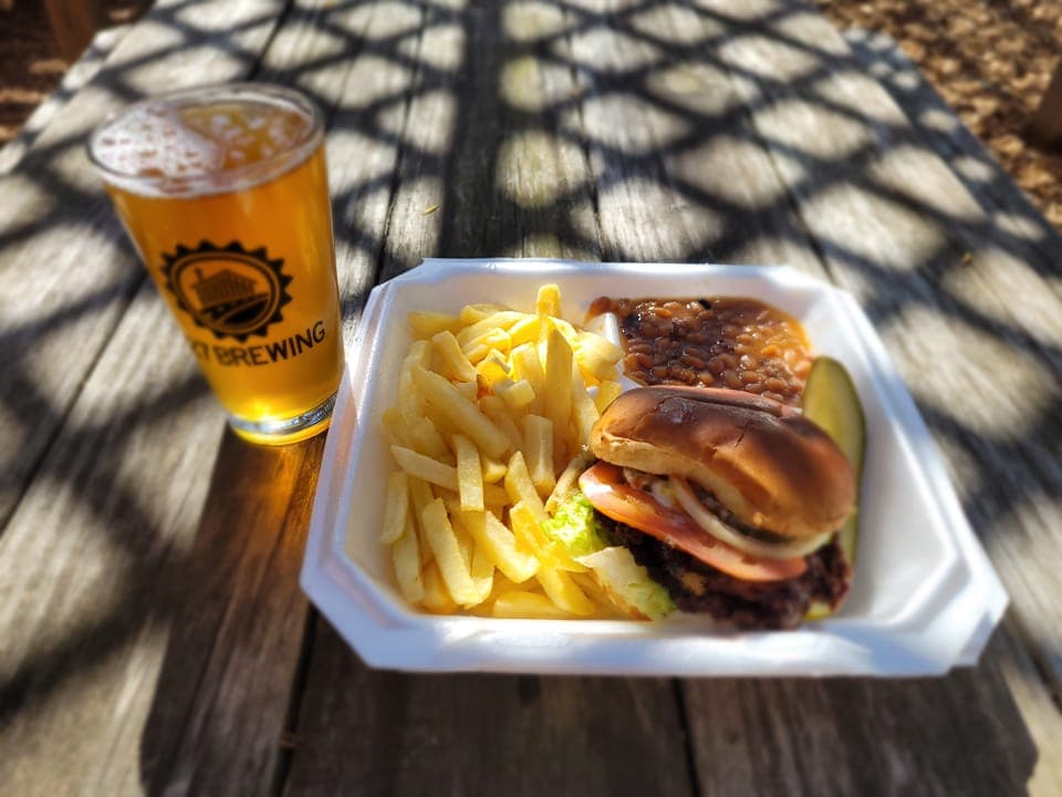 Smash and Dash burger and fries